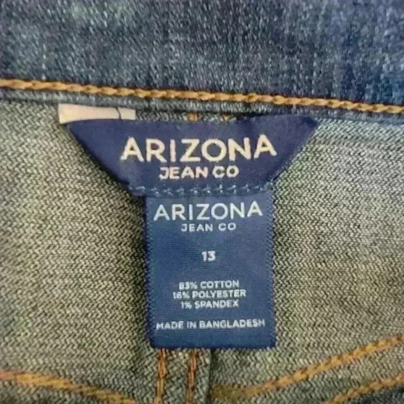 Arizona Jeans Juniors Denim Skirt Size 13 Colorblock Patchwork Rodeo Cowgirl - Picture 2 of 8